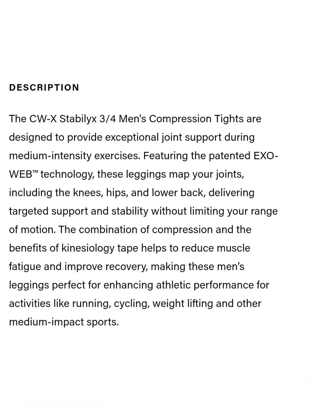 CW-X Stabilyx 3/4 Compression Tights Men's XXL